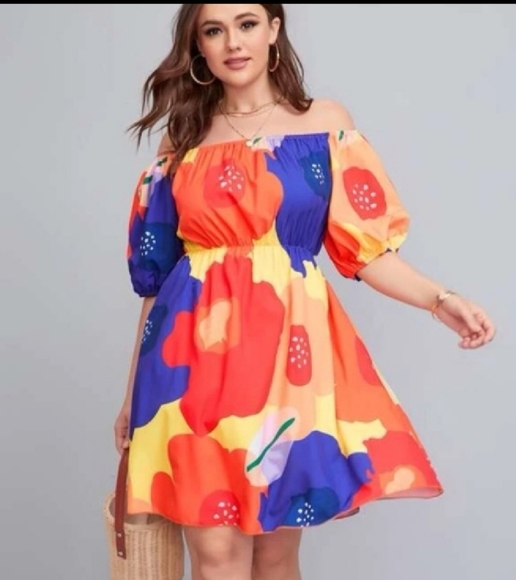 Floral Print 4X/20 Bishop Sleeve - Picture 2 of 4